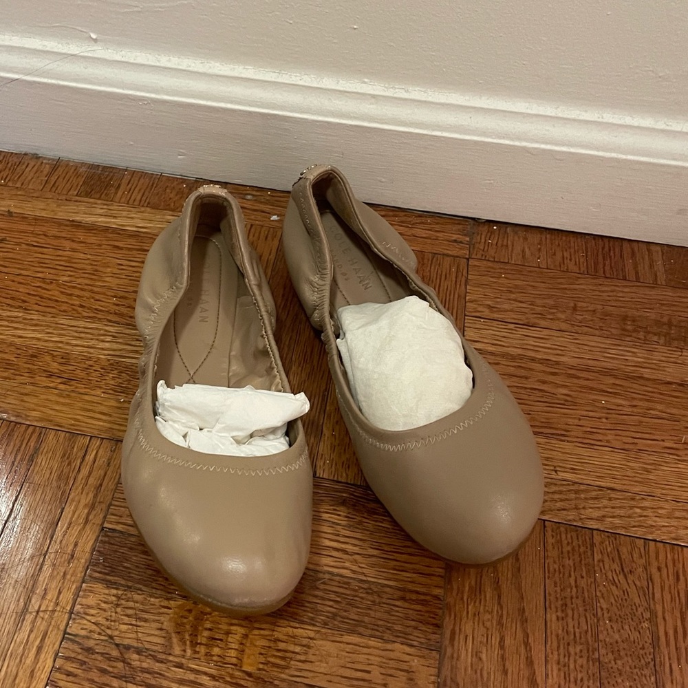 Cole Haan Natural Nude Leather Flats
